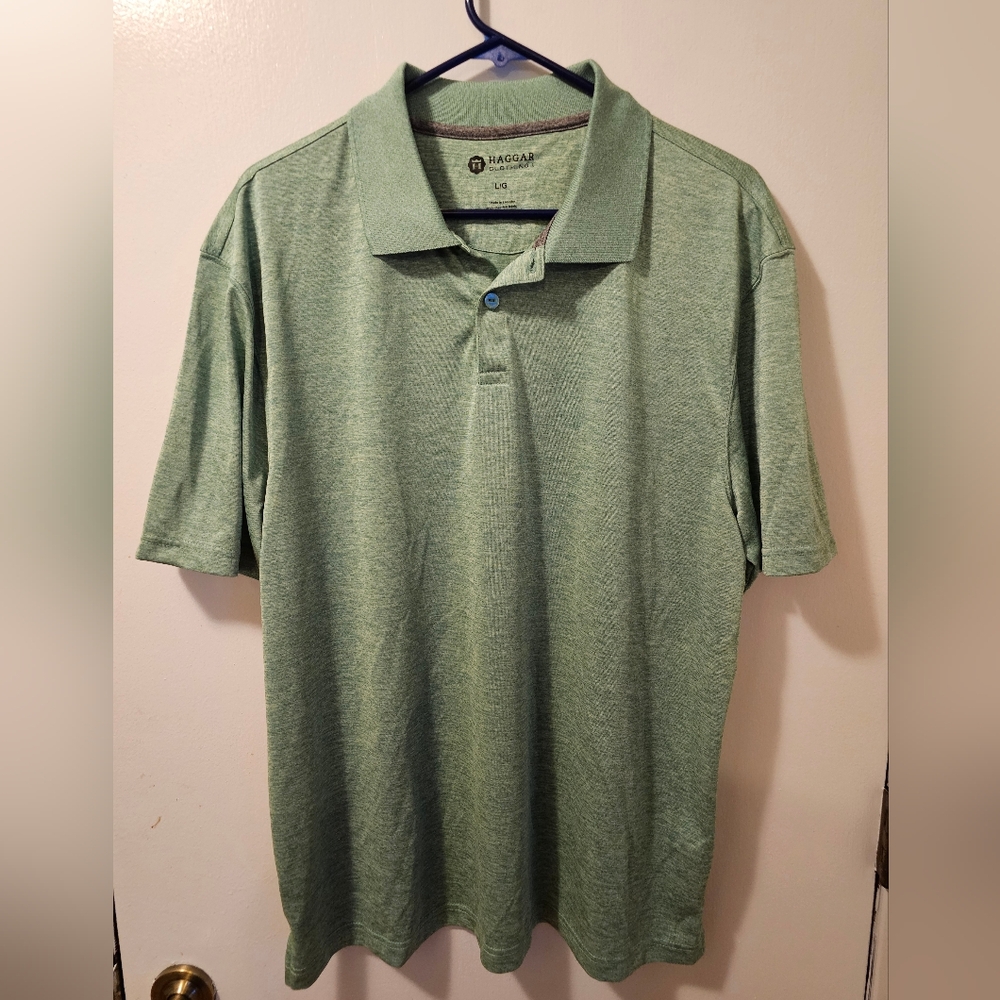 Haggar Green Shortsleeve Polo Shirt Men's Size Large